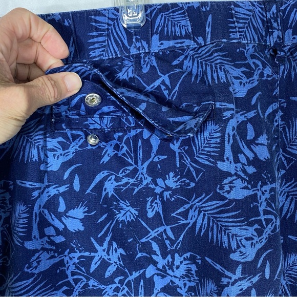 Five Four Men’s Tropical Palm Leaf Print Blue Shorts - Picture 7 of 8